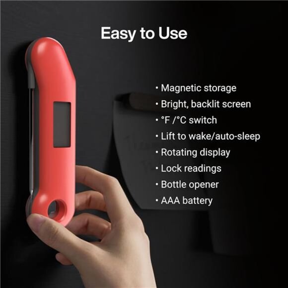 ProfessionaI Meat Thermometer Digital, 3X Faster 0.5 Sec Instant Read, NIST - Picture 7 of 8